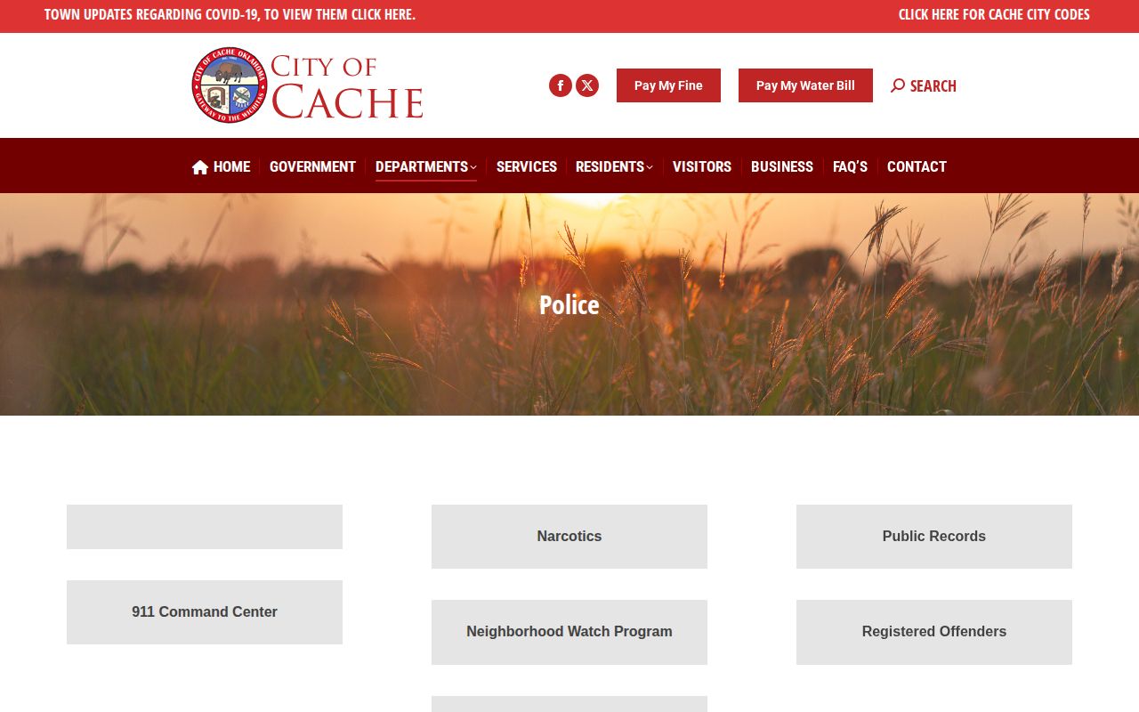Cache Police arrest record and Records Division information