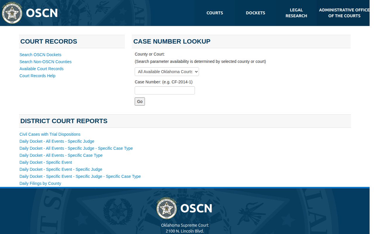 Comanche County arrest disposition court record search source